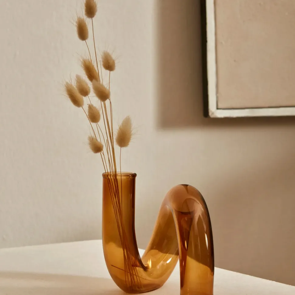 Karaca Home Loop Glass Decorative Trinket, 13cm, Bronze