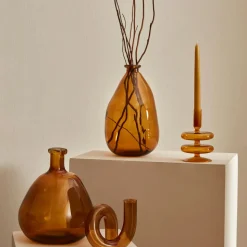 Karaca Home Loop Glass Decorative Trinket, 13cm, Bronze