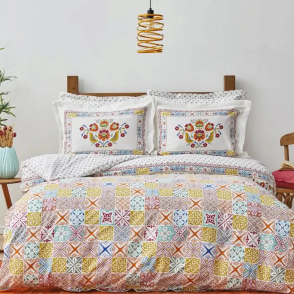 Karaca Home Lumina Yellow 100% Turkish Cotton Duvet Covet Set, Double