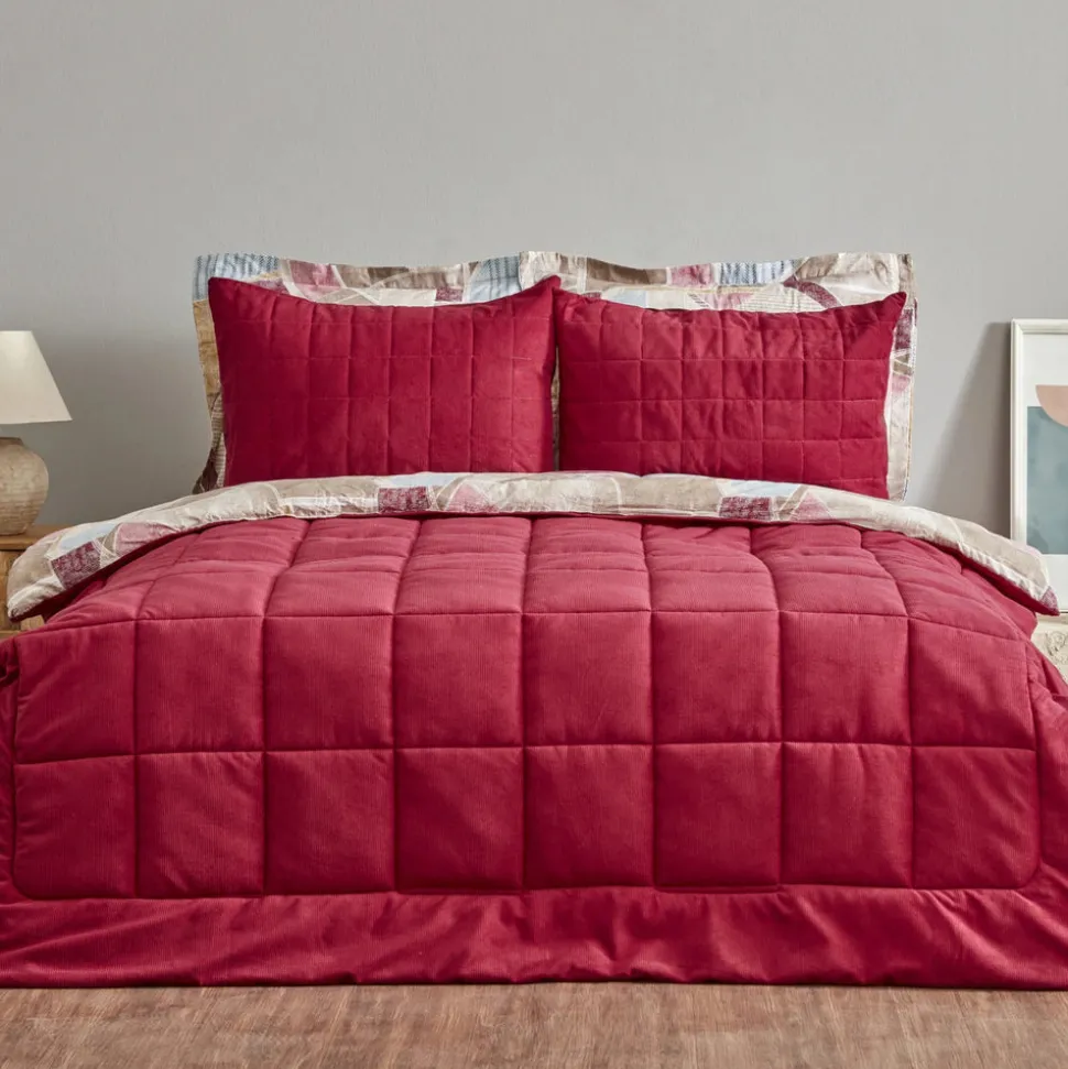 Karaca Home Lydia Bedding Set, Double, Burgundy