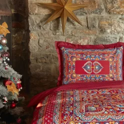 Karaca Home Mihver Pano 100% Turkish Cotton Duvet Cover Set with Bed Sheet, Double, Multi