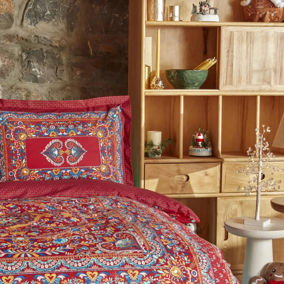 Karaca Home Mihver Pano 100% Turkish Cotton Duvet Cover Set with Bed Sheet, Double, Multi