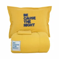 Karaca Home Motto Cotton Comfort Bedding Set with Bed Sheet, Double, Mustard