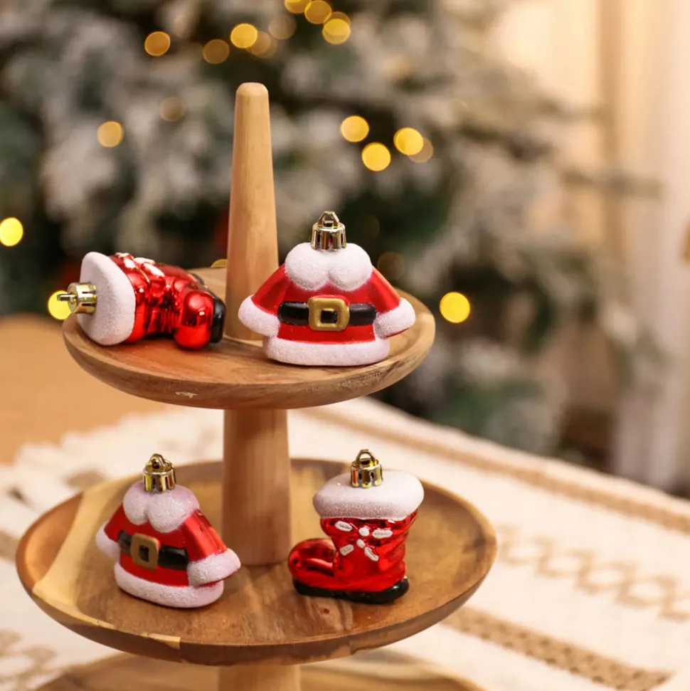 Karaca Home New Year Christmas Tree Decoration Set, 4 Piece, 5.5cm, Multi
