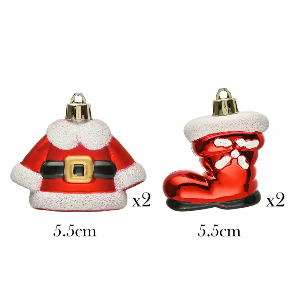 Karaca Home New Year Christmas Tree Decoration Set, 4 Piece, 5.5cm, Multi