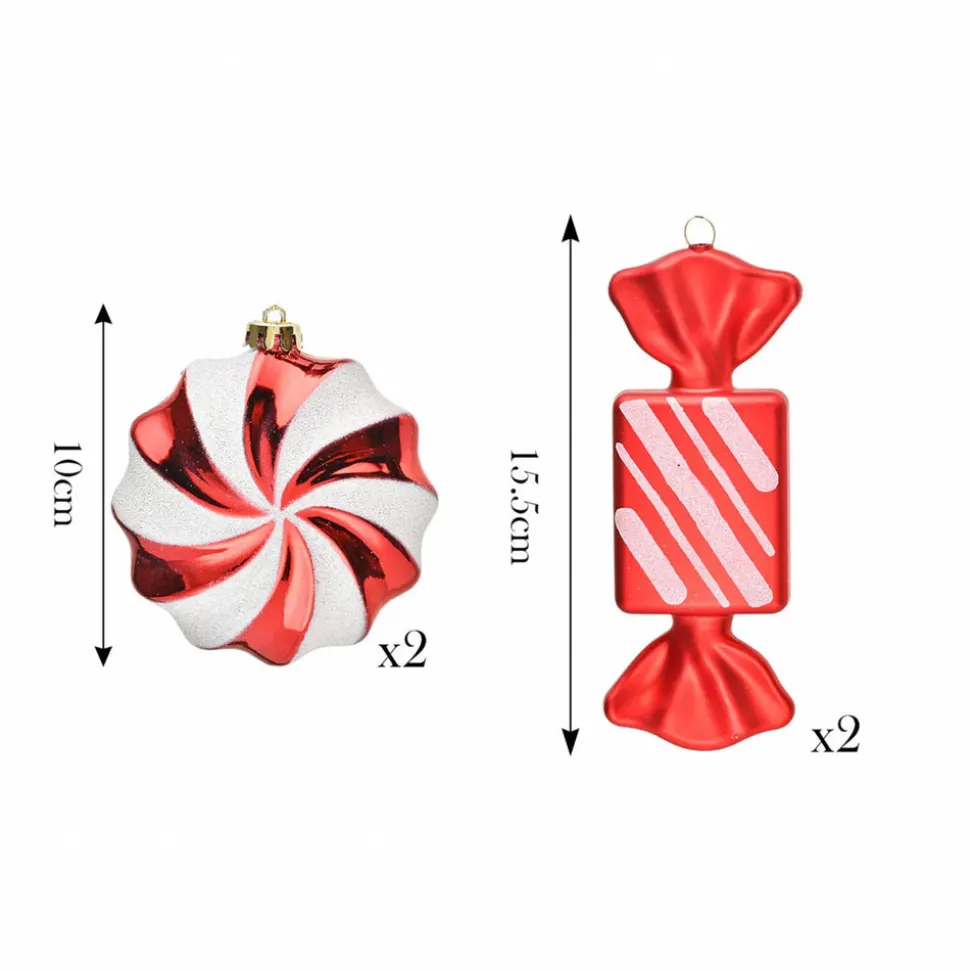 Karaca Home New Year Christmas Cany Pleasure Tree Decoration Set, 4 Piece, Multi