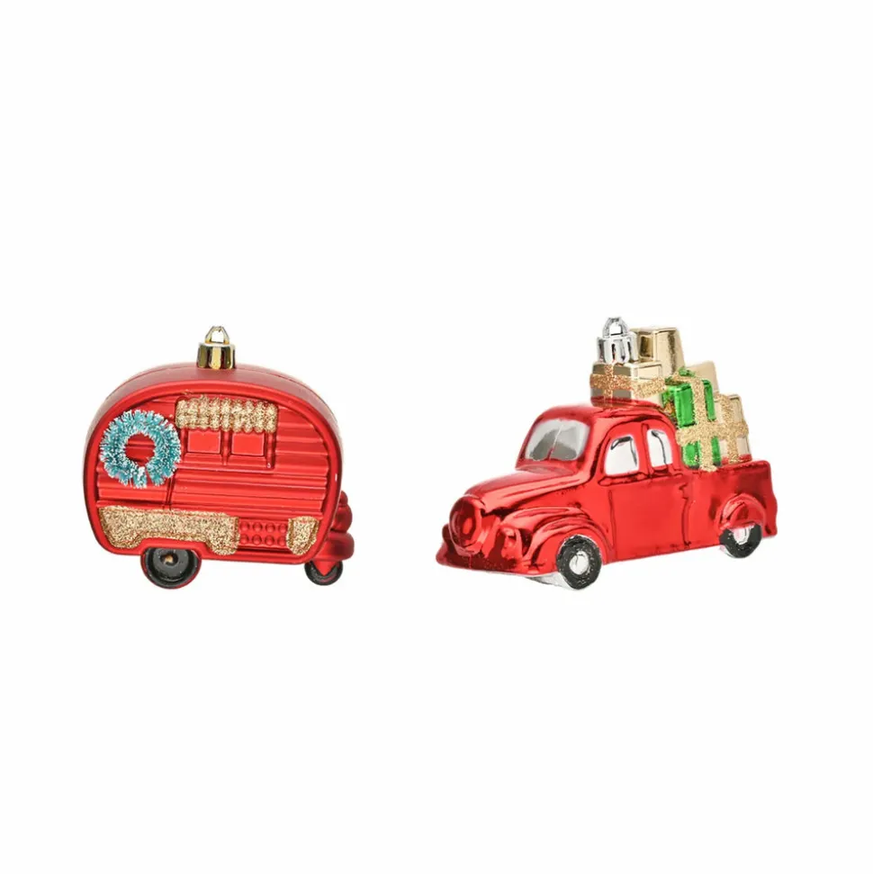 Karaca Home New Year Christmas Truck & Caravan Tree Decoration Set, 2 Piece, Multi