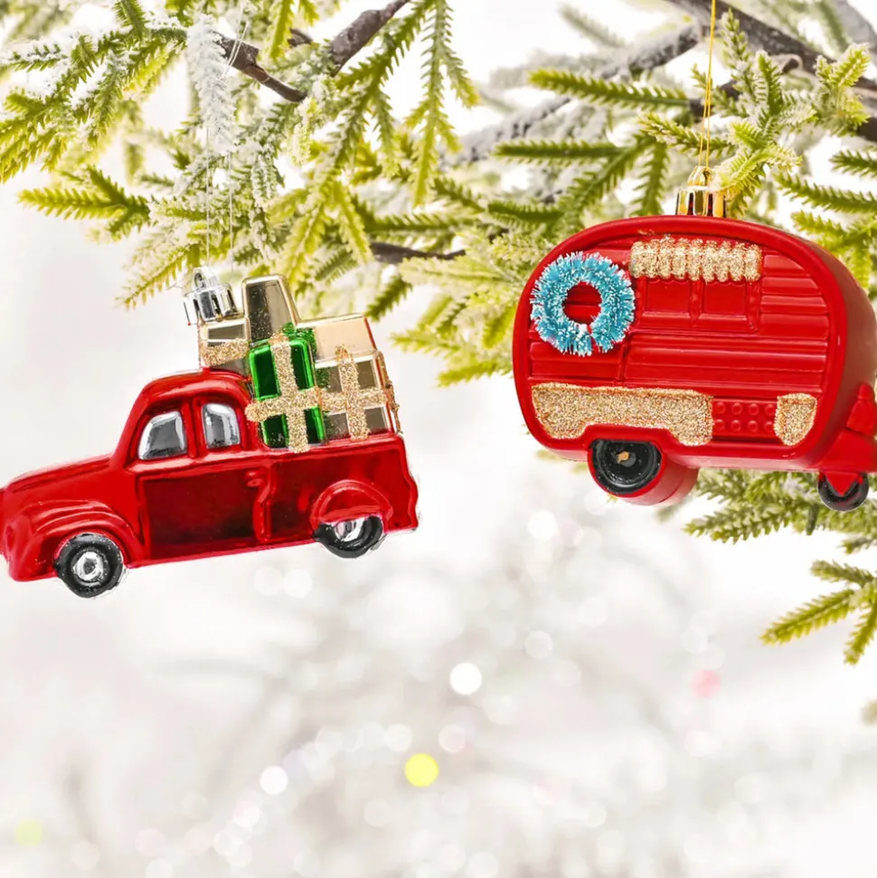 Karaca Home New Year Christmas Truck & Caravan Tree Decoration Set, 2 Piece, Multi