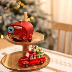 Karaca Home New Year Christmas Truck & Caravan Tree Decoration Set, 2 Piece, Multi