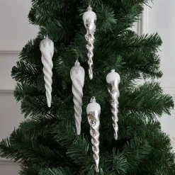 Karaca Home New Year Christmas Icicle Tree Decoration Set, 5 Piece, 16cm, Multi