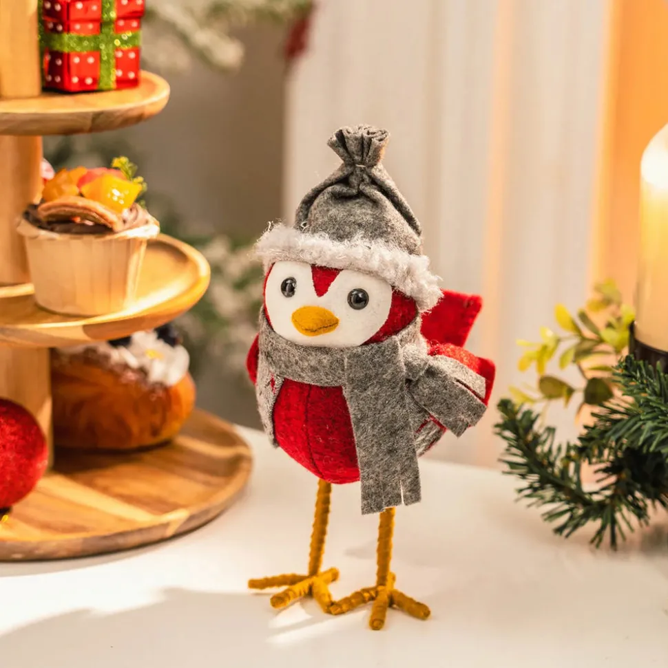 Karaca Home New Year Christmas Robin Bird Plush Toy Decoration, 23cm, Multi