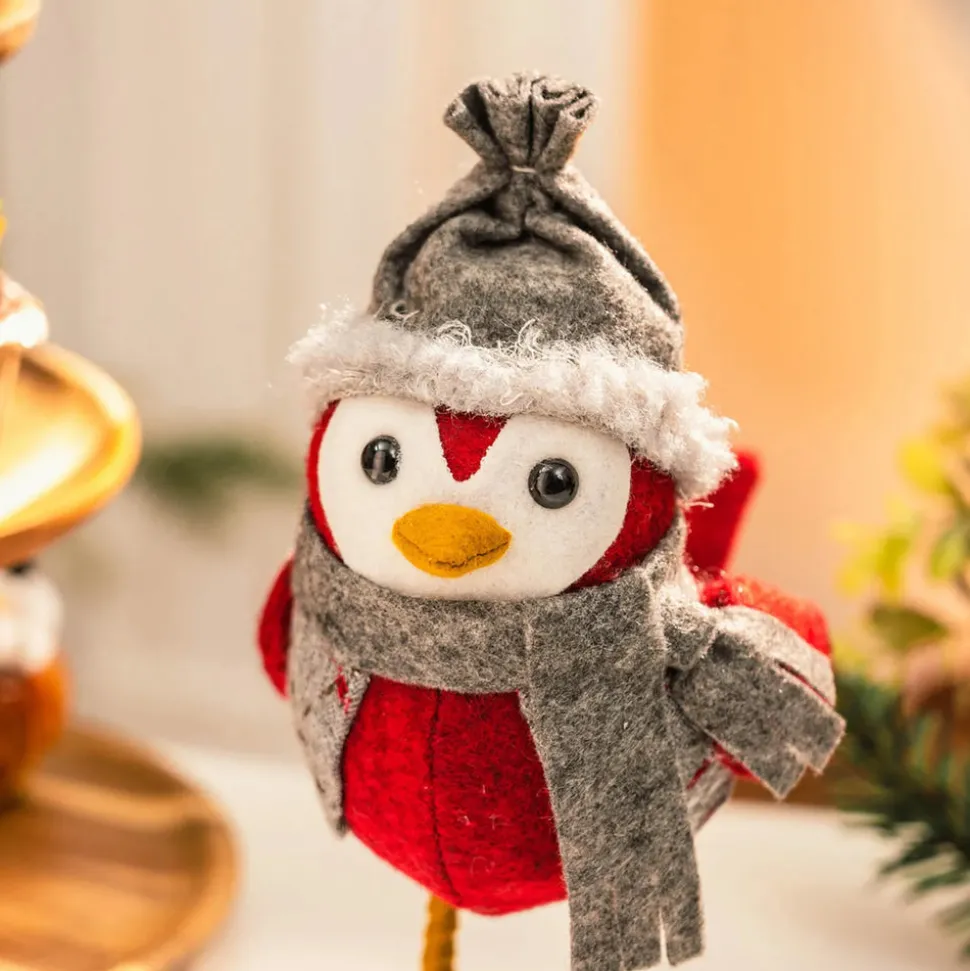 Karaca Home New Year Christmas Robin Bird Plush Toy Decoration, 23cm, Multi