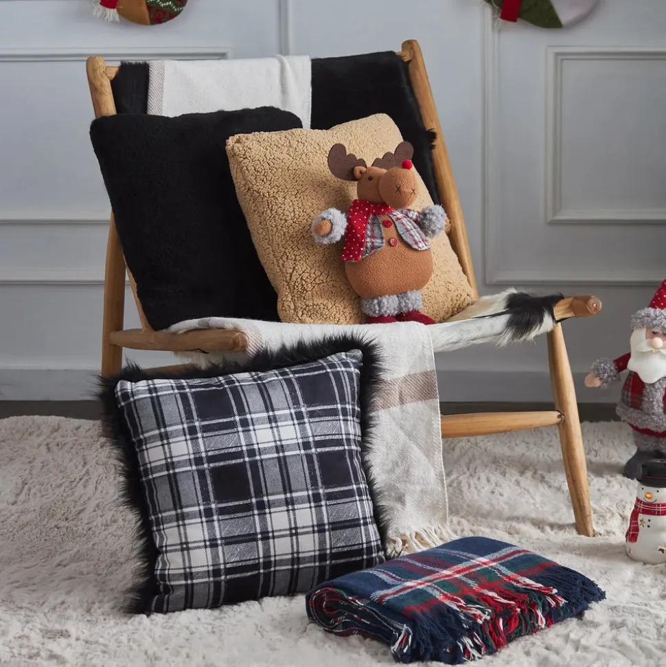 Karaca Home New Year Christmas Standing Reindeer Plush Toy Decoration, 32cm, Multi