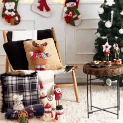 Karaca Home New Year Christmas Standing Reindeer Plush Toy Decoration, 32cm, Multi