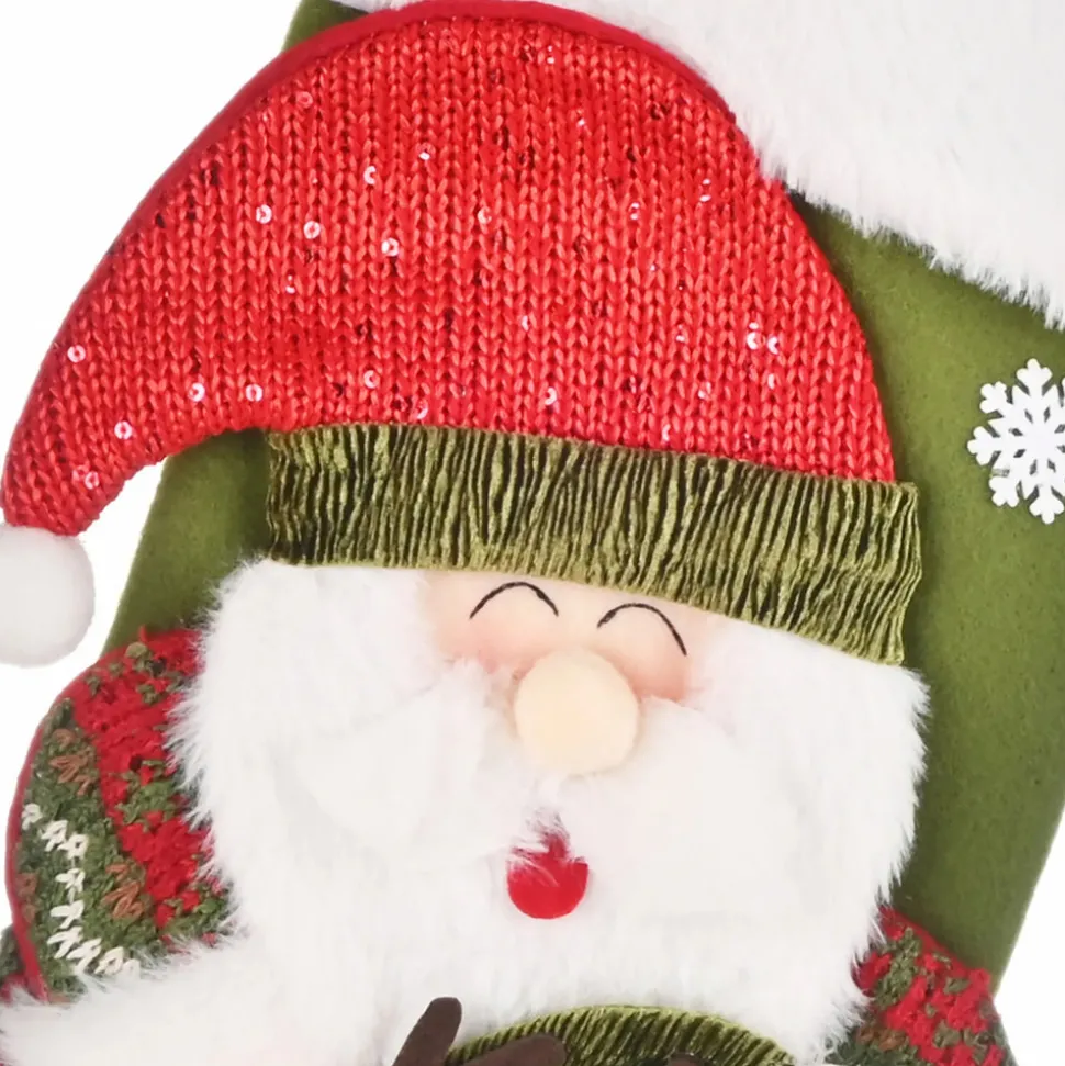 Karaca Home New Year Christmas Santa Gift Stocking Sock Decoration, 47cm, Multi