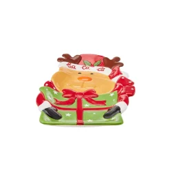 Karaca Home New Year Christmas Ceramic Deer Decorative Plate, 28cm, Multi
