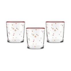 Karaca Home New Year Christmas 3-Piece Snowy Tumbler Glass Set, 380ml, Multi