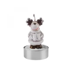 Karaca Home New Year Reindeer 3-Piece Tealight Candles, Beige