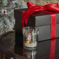Karaca Home New Year Tiny House Glass Candle, 5.5x6.5cm, Multi