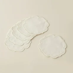 Karaca Home 6-Piece Cocktail Napkin, 14x14cm, White