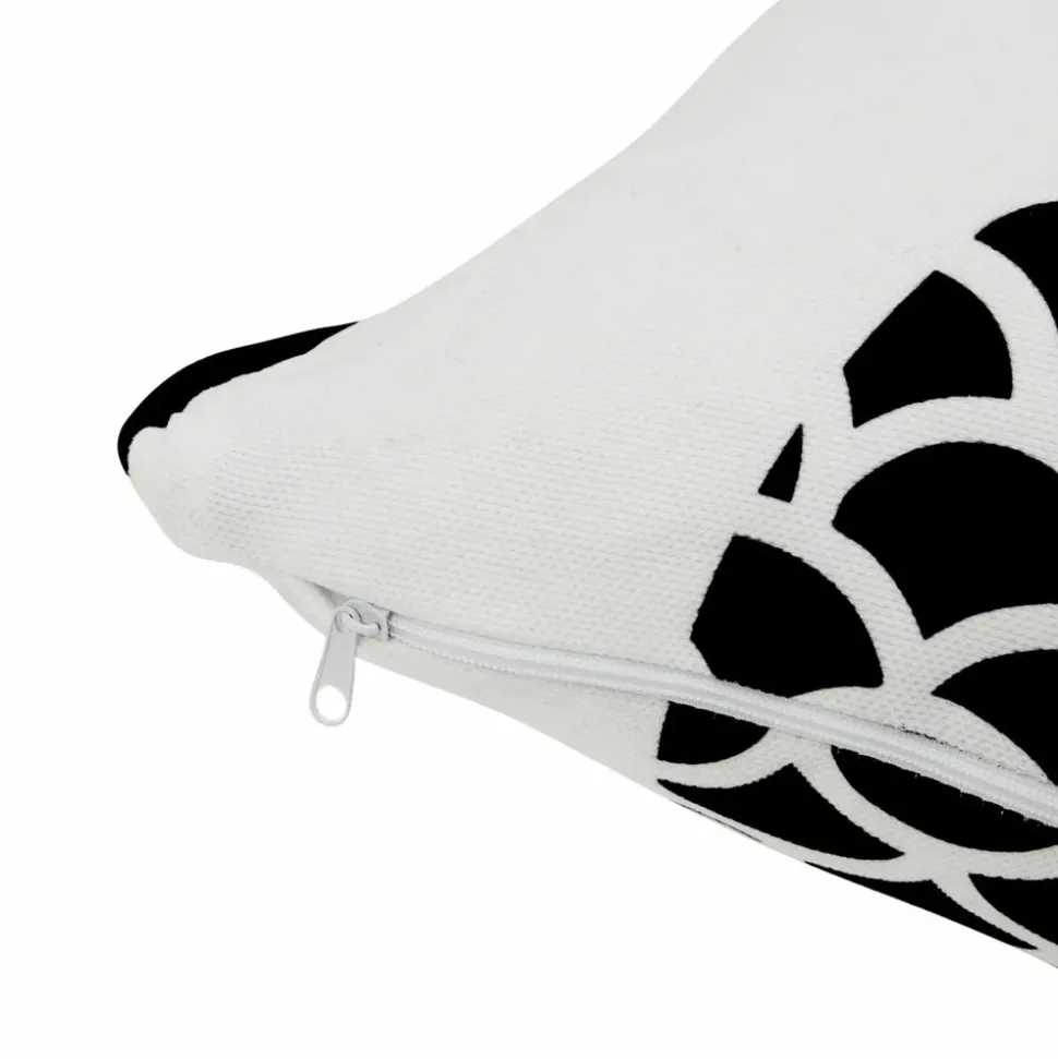 Karaca Home Pineapple Filled Cushion, 43cmx43cm, Black-White
