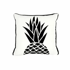 Karaca Home Pineapple Filled Cushion, 43cmx43cm, Black-White