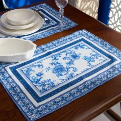 Karaca Home Rosario Care Free Runner, 32x45cm, Blue White