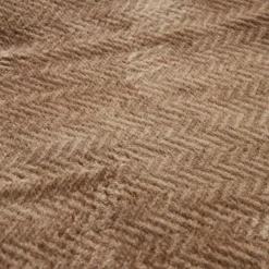 Karaca Home Sandra Herringbone Pattern Blanket, 200x220cm, Double, Beige