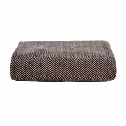 Karaca Home Sandra Herringbone Pattern Blanket, 200x220cm, Double, Grey