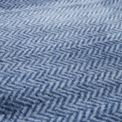 Karaca Home Sandra Herringbone Pattern Blanket, 200x220cm, Double, Indigo