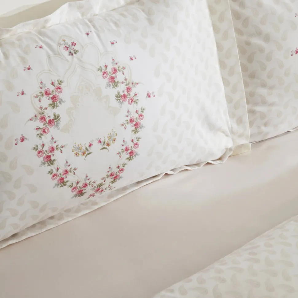 Karaca Home Sonya 100% Turkish Cotton Duvet Cover Set, Double, Burgundy