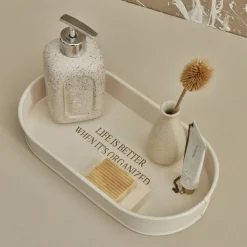 Karaca Home Sylvia Decorative Tray & Organizer, 29cm, White