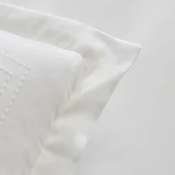 Karaca Home White Collection Felves 100% Turkish Cotton Duvet Cover Set, King Size, White