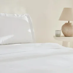 Karaca Home White Collection Felves 100% Turkish Cotton Duvet Cover Set, Double, White
