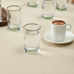 Karaca Işıl 6-Piece Glass Small Water Glass Set for 6 Person, 110ml, Transparent Platinium