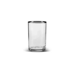Karaca Işıl 6-Piece Glass Small Water Glass Set for 6 Person, 110ml, Transparent Platinium