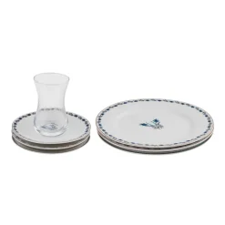 Karaca iznik 18 Piece Porcelain Serveware Set for 6 People, 19cm, White Multi