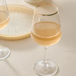 Karaca Jasmine 3-Piece Wine Glass Set, 490ml, White