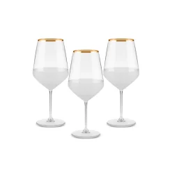 Karaca Jasmine 3-Piece Wine Glass Set, 490ml, White