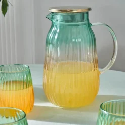 Karaca Jolie 7-Piece Tumbler Glass Set, Yellow Green