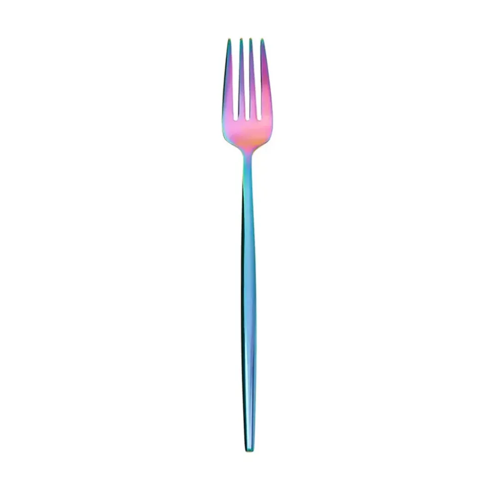 Karaca Jupiter 30-Piece Stainless Steel Cutlery Set for 6 People, Shiny Rainbow