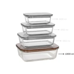 Karaca Karya Acacia Storage Container, 1300ml, Clear