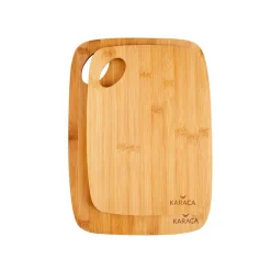 Karaca Karya 2 Piece Bamboo Chopping Board Set, Wood
