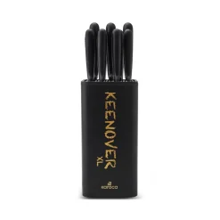 Karaca Keenover 9 Piece Knife Block Set, Black