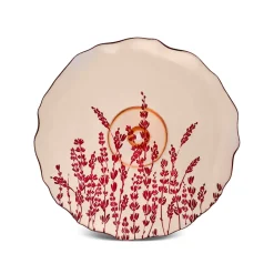 Karaca Lavander 7-Piece Serveware Set for 6 People, Red