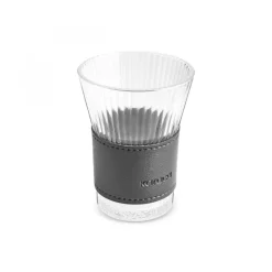Karaca Leather Cool Touch Latte Coffee Glass, 210 Ml, Black