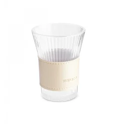 Karaca Leather Cool Touch Latte Coffee Glass, 210 Ml, Gold
