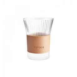 Karaca Leather Cool Touch Latte Coffee Glass, 210 Ml, Brown