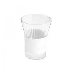 Karaca Leather Cool Touch Latte Coffee Glass, 210 Ml, Pearlescent