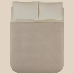 Karaca Leaves Wellsoft Blanket, Double, 200x220cm, Light Grey